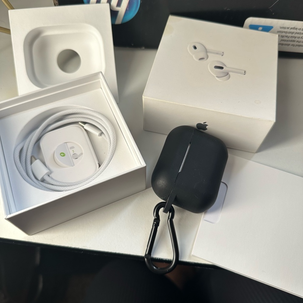 Apple AirPods with Black Protective Case
